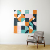 Abstract geometric background with squares,triangl タペストリー (インサイチュ)