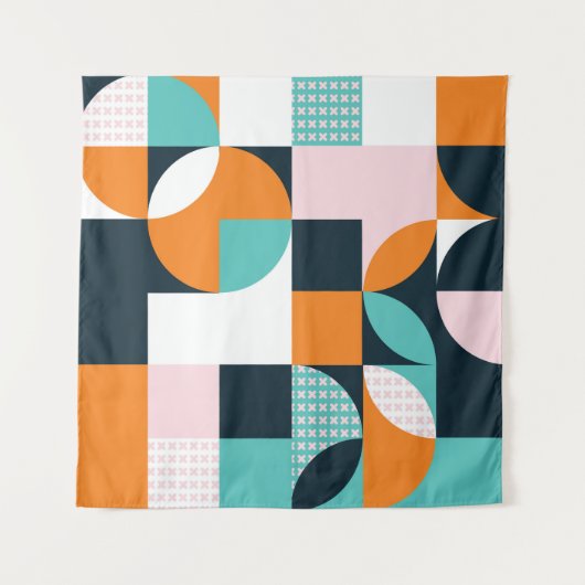 Abstract geometric background with squares,triangl タペストリー (正面)