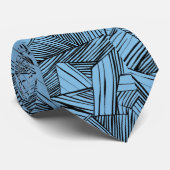 Abstract Geometric Black & Blue Custom Necktie ネクタイ (ロール)