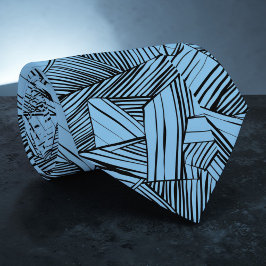 Abstract Geometric Black & Blue Custom Necktie ネクタイ