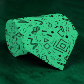 Abstract Geometric Black & Green Custom Necktie ネクタイ
