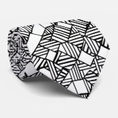 Abstract Geometric Black & White Custom Necktie ネクタイ (ロール)