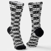 Abstract Geometric Black & White Pattern – Hand Dr ソックス (傾斜あり)