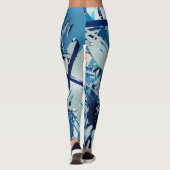 Abstract geometric blue camo レギンス (裏面)