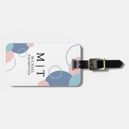 Abstract Geometric Circle Design Background ラゲッジタグ (正面横)