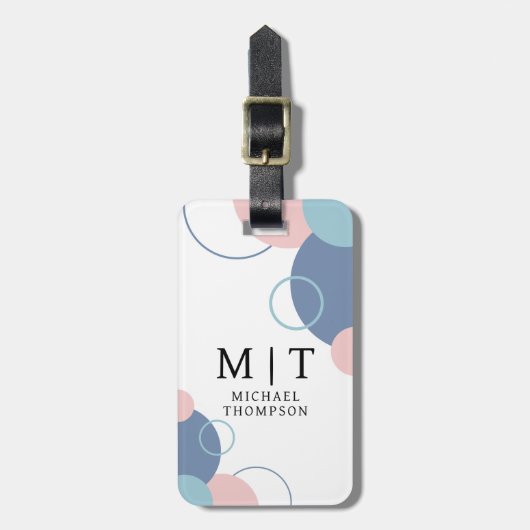 Abstract Geometric Circle Design Background ラゲッジタグ (正面縦)