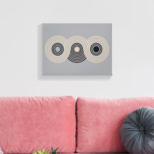 Abstract Geometric Circles and Lines キャンバスプリント (インサイチュ (リビング))