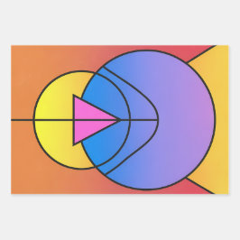 Abstract Geometric Circles Line Colorful  ラッピングペーパーシート