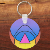 Abstract Geometric Circles Line Colorful Poster キーホルダー (正面)