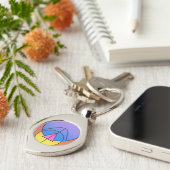 Abstract Geometric Circles Line Colorful Poster キーホルダー (側面)