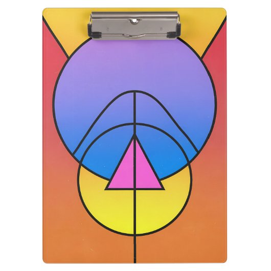 Abstract Geometric Circles Line Colorful Poster クリップボード (正面)