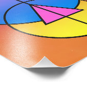 Abstract Geometric Circles Line Colorful Poster フォトプリント (角)