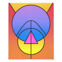 Abstract Geometric Circles Line Colorful Poster