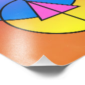 Abstract Geometric Circles Line Colorful Poster フォトプリント (角)