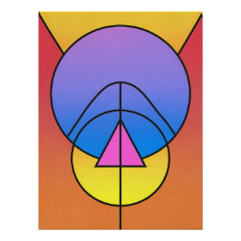 Abstract Geometric Circles Line Colorful Poster ポスター