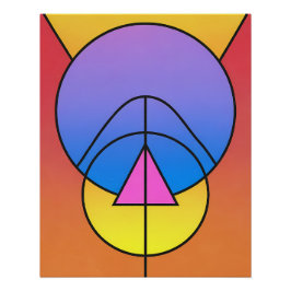 Abstract Geometric Circles Line Colorful Poster ポスター