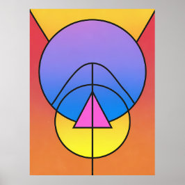 Abstract Geometric Circles Line Colorful Poster ポスター