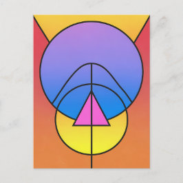 Abstract Geometric Circles Line Colorful Poster ポストカード