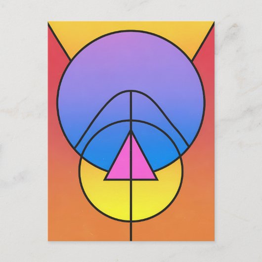 Abstract Geometric Circles Line Colorful Poster ポストカード (正面)