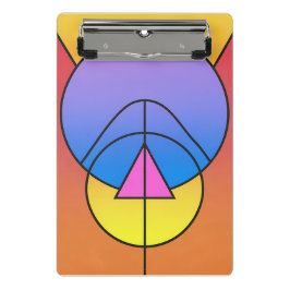 Abstract Geometric Circles Line Colorful Poster ミニクリップボード