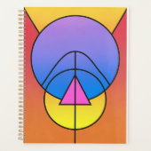 Abstract Geometric Circles Line Poster プランナー手帳 (正面)