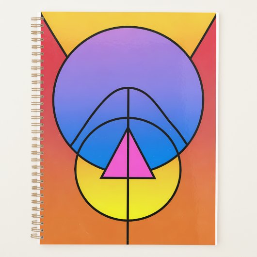 Abstract Geometric Circles Line  Poster プランナー手帳 (正面)