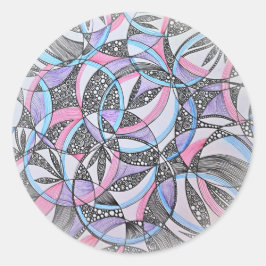 Abstract Geometric Circles Mandala Sticker ラウンドシール