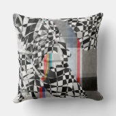 Abstract Geometric Collage Checker Pattern クッション (裏面)