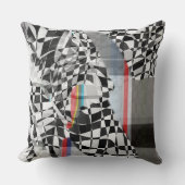 Abstract Geometric Collage Checker Pattern クッション (正面)