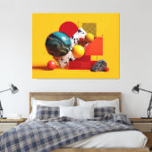 Abstract geometric colorful composition  キャンバスプリント (インサイチュ (寝室))