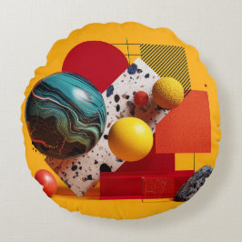 Abstract geometric colorful composition  ラウンドクッション