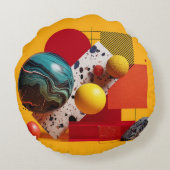 Abstract geometric colorful composition  ラウンドクッション (裏面)