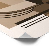 Abstract Geometric Composition in Earthy Tones ポスター (角)