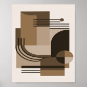 Abstract Geometric Composition in Earthy Tones ポスター (正面)