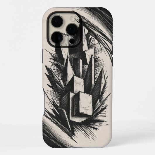 Abstract Geometric Crystal iPhone Case iPhoneケース (裏面)