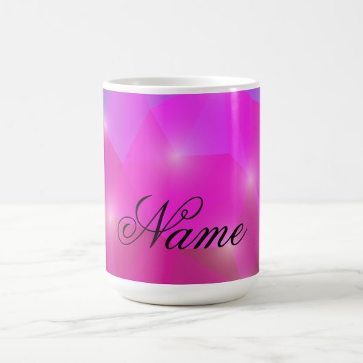 Abstract Geometric Crystal Mosaic in Pink コーヒーマグカップ (中央)