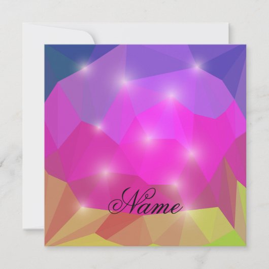 Abstract Geometric Crystal Mosaic in Pink サンキューカード (正面)