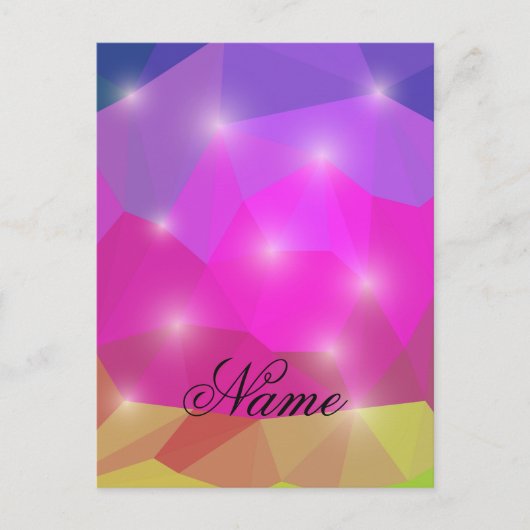 Abstract Geometric Crystal Mosaic in Pink シーズンポストカード (正面)