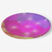 Abstract Geometric Crystal Mosaic in Pink ペーパープレート (アングル)