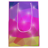 Abstract Geometric Crystal Mosaic in Pink ミディアムペーパーバッグ (裏面)