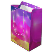 Abstract Geometric Crystal Mosaic in Pink ミディアムペーパーバッグ (裏面アングル)