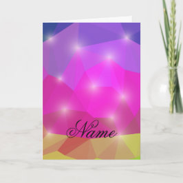 Abstract Geometric Crystal Mosaic in Pink 招待状