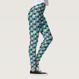 Abstract geometric digital pattern 1192 - Leggings レギンス