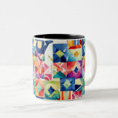 Abstract geometric digital pattern 17 - Coffee Mug ツートーンマグカップ (正面右)