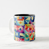 Abstract geometric digital pattern 17 - Coffee Mug ツートーンマグカップ (正面左)