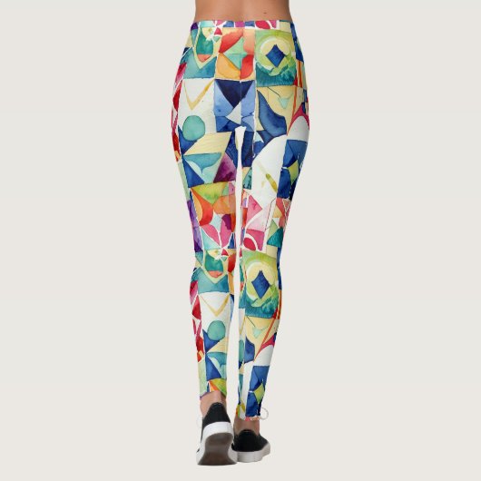 Abstract geometric digital pattern 17 - Leggings レギンス (裏面)