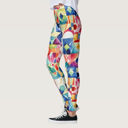 Abstract geometric digital pattern 17 - Leggings レギンス (左)