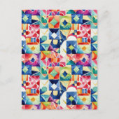 Abstract geometric digital pattern 17 - Postcard ポストカード (正面)