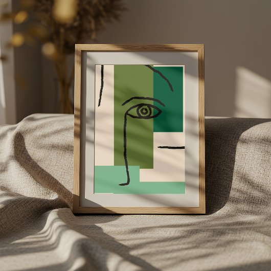 Abstract Geometric Eye Line Art ポスター