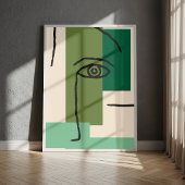 Abstract Geometric Eye Line Art ポスター